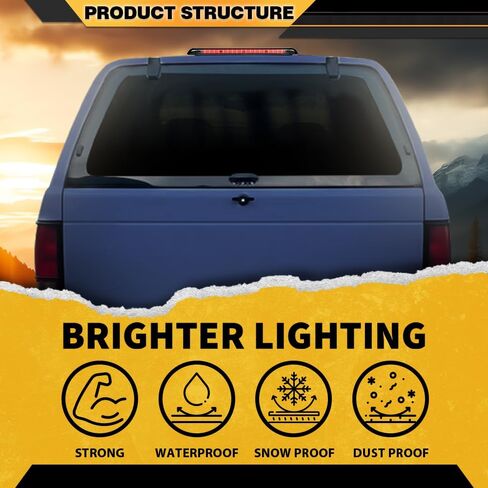 ضوء الفرامل الثالث LED متوافق مع Chevy Blazer 1994-2005/Suburban Yukon 1992-2004/Fit GMC Jimmy 1994-2001 عدسات دخانية سوداء in Saudi Arabia