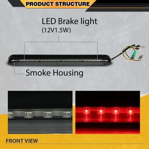 ضوء الفرامل الثالث LED متوافق مع Chevy Blazer 1994-2005/Suburban Yukon 1992-2004/Fit GMC Jimmy 1994-2001 عدسات دخانية سوداء in Saudi Arabia