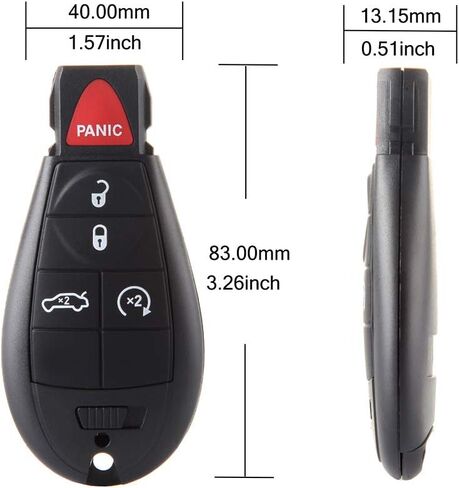Key Fob Keyless Entry Remote for Charger Durango Ram 1500 for Grand Cherokee for Journey for Magnum for Ram 2500 for 300 for Commander 08-2014 56046639AC 56046639AD 56046639AE 68043592AA 433MHZ -1Pcs in Saudi Arabia