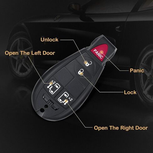 2 X Keyless Entry Remote Key Fob for Dodge Grand Caravan for Chrysler Town & Country for Jeep Commander for Dodge Ram 2500 3500 2008-2016 M3N5WY783XF IYZ-C01CF 05026197ADF-433Mhz in Saudi Arabia