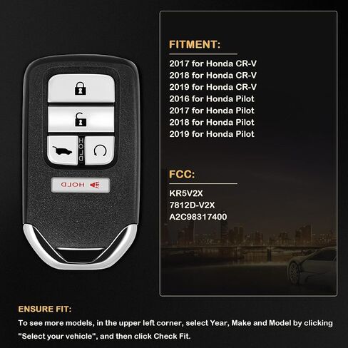 2 X Keyless Entry Remote Key Fob for Honda Civic CR-V Pilot 2016-2020 KR5V2X -433 Mhz in Saudi Arabia