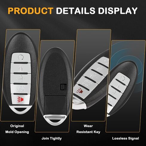 1 X Keyless Entry Remote Key Fob for Nissan for Murano for Nissan for Pathfinder 2015-2018 S180144308 KR5S180144014 7812D-S180204-433 Mhz in Saudi Arabia