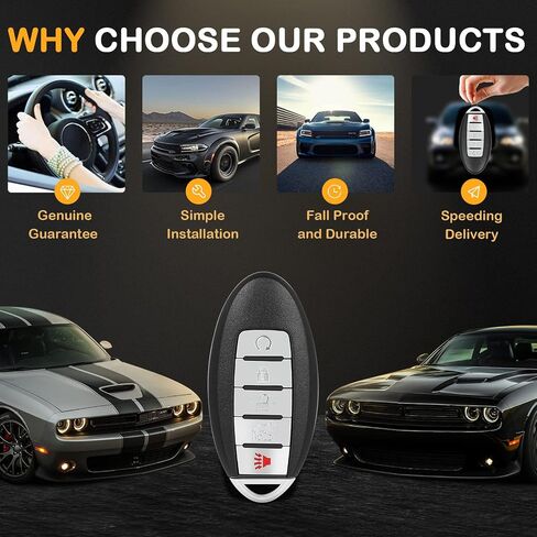 1 X Keyless Entry Remote Key Fob for Nissan for Murano for Nissan for Pathfinder 2015-2018 S180144308 KR5S180144014 7812D-S180204-433 Mhz in Saudi Arabia