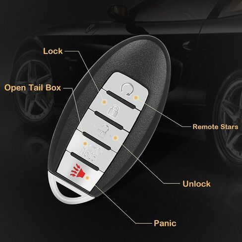 1 X Keyless Entry Remote Key Fob for Nissan for Murano for Nissan for Pathfinder 2015-2018 S180144308 KR5S180144014 7812D-S180204-433 Mhz in Saudi Arabia