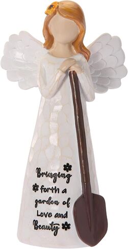Gardening Gifts for Women,Handmade 6 inch Angel Gardener Statue Holding Shovel - Gift for Gardeners Women, Unique Gardening Gift,Resin Garden/Home Decor (Granite) in Saudi Arabia
