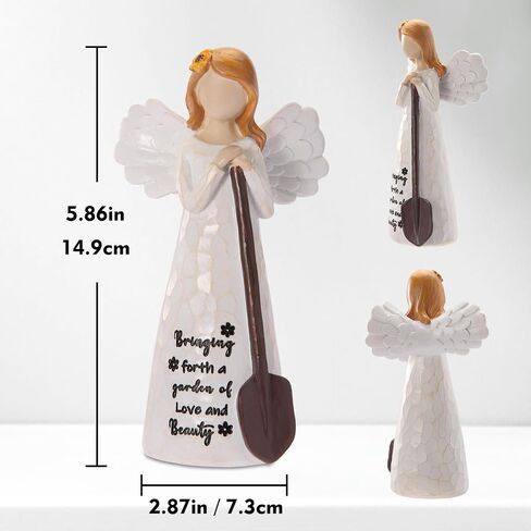 Gardening Gifts for Women,Handmade 6 inch Angel Gardener Statue Holding Shovel - Gift for Gardeners Women, Unique Gardening Gift,Resin Garden/Home Decor (Granite) in Saudi Arabia