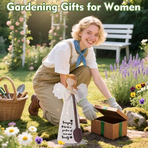 Gardening Gifts for Women,Handmade 6 inch Angel Gardener Statue Holding Shovel - Gift for Gardeners Women, Unique Gardening Gift,Resin Garden/Home Decor (Granite) in Saudi Arabia