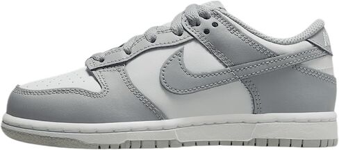 Nike Dunk Low Little Kids' Shoes (FB9108-123, White/White/Light Smoke Grey) in Saudi Arabia