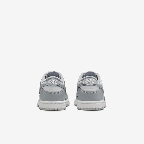 Nike Dunk Low Little Kids' Shoes (FB9108-123, White/White/Light Smoke Grey) in Saudi Arabia