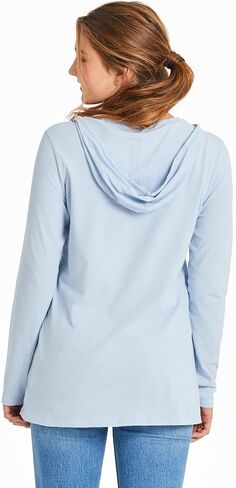 Life is Good Women's Inkbrush Nature LS Crusher Hooded Tee, Glacier Blue, X-Large in Saudi Arabia