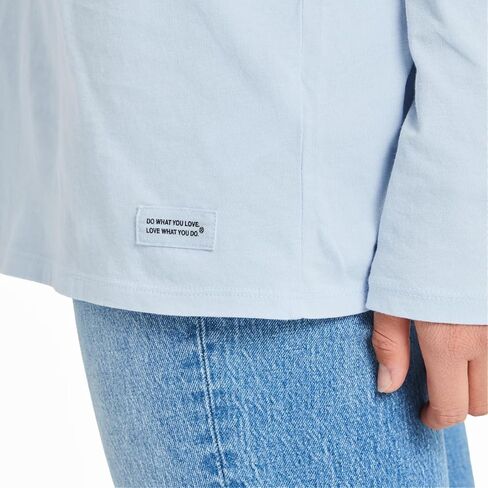 Life is Good Women's Inkbrush Nature LS Crusher Hooded Tee, Glacier Blue, X-Large in Saudi Arabia