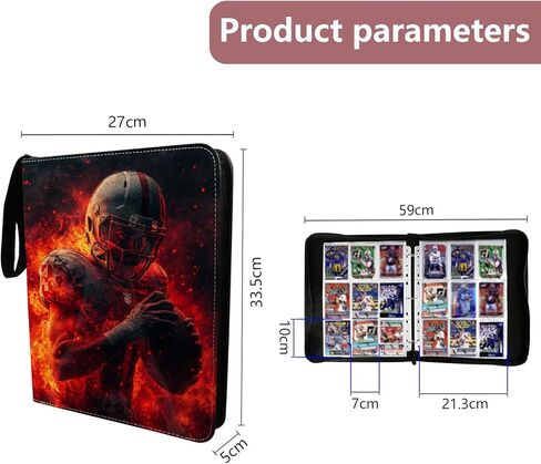 Football Card Binder, 2024 Sports Trading Card with Sleeves Holder Album, 900 Pockets Rugby Card Holder Sheets Display Storage Protectors for Collectors Boys and Girls Gift in Kuwait