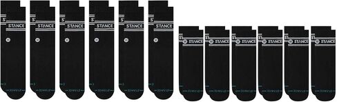 Stance Vital Crew/Quarter 12-Pack Socks Bundle for Men and Women, Cotton Blend and Comfortable Everyday, Black, Large in Saudi Arabia