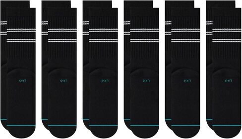 Stance Vital Crew/Quarter 12-Pack Socks Bundle for Men and Women, Cotton Blend and Comfortable Everyday, Black, Large in Saudi Arabia