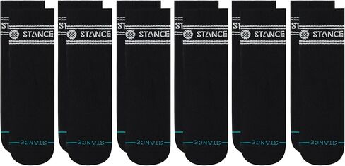 Stance Vital Crew/Quarter 12-Pack Socks Bundle for Men and Women, Cotton Blend and Comfortable Everyday, Black, Large in Saudi Arabia