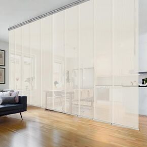 Web 10-Panel Double Rail Satin Nickel Panel Track Extendable 120"-218" W x 116" H, Panel Width 23.5" in Kuwait