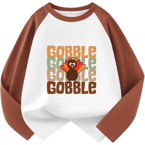 قمصان مضحكة لعيد الشكر للأطفال الصغار والأولاد والبنات تي شيرت برسومات اليقطين التركي ملابس علوية من عمر 2-8 سنوات in Kuwait