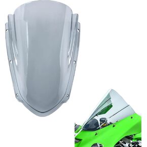 عاكس الزجاج الأمامي للدراجات النارية ذو الفقاعات المزدوجة مناسب للنينجا ZX-10R ZX10R 2021 2022 2023 2024 حاجب شاشة درع الرياح، أسود in Kuwait