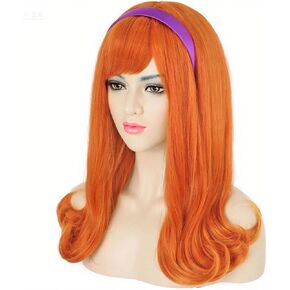 G&T Wig Orange Red Curly Wig for Mrs Roper Costume Landlady Annie Wig Short Curly Reddish Orange Wig Heat Resistant Synthetic Women’s Wig for Cosplay Halloween Party in Kuwait