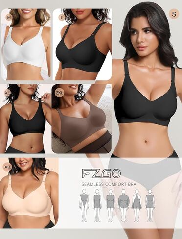 Womens Seamless Bras No Underwire Push Up Full Coverage Everyday Wireless Bra Comfortable Supportive Tshirt Bralette in Saudi Arabia