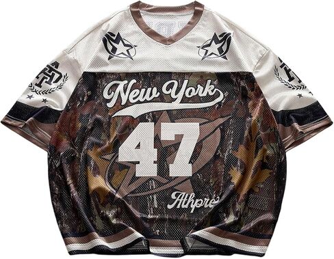 SOLY HUX Jersey Shirts for Men Y2k Short Sleeve Camo Graphic Tees Streetwear Summer Outfits in Saudi Arabia
