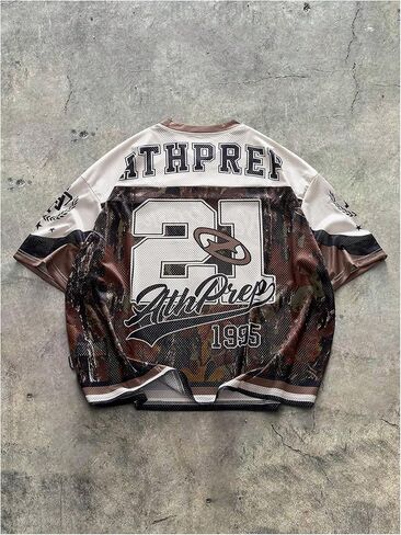 SOLY HUX Jersey Shirts for Men Y2k Short Sleeve Camo Graphic Tees Streetwear Summer Outfits in Saudi Arabia