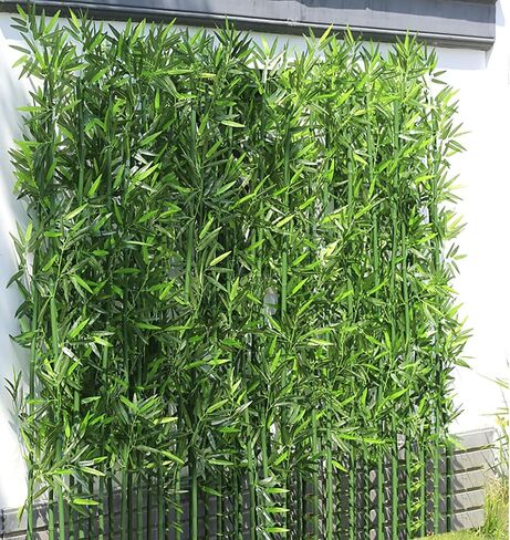 HOUSESET 6ft Artificial Bamboo Tree 10 Pack, Fake Bamboo Plant with Encrypted Silk Leaves for Garden Yard Indoor Outdoor Decor, Privacy Waterproof Faux Plants (6ft / 182cm) in Saudi Arabia