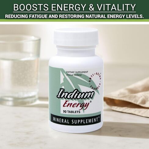 EAST PARK Research - Indium Energy - All Natural Indium Powerful Anti-Aging Support - Helps Increase Energy and Supports Mental Clarity, Sleep, Joints and Overall Sense of Well-Being - 90 Capsules in Kuwait