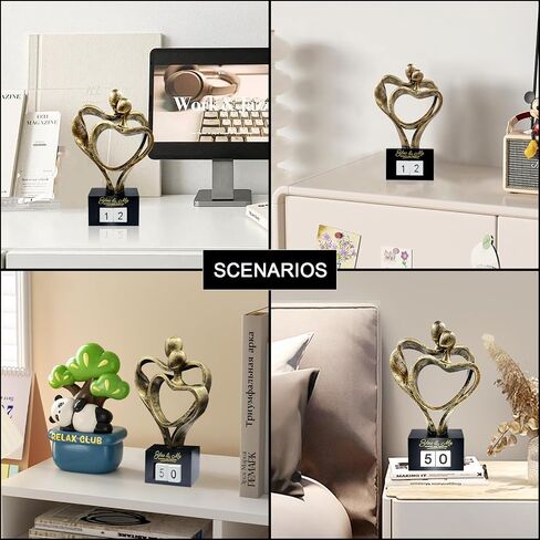 Anniversary Wedding Gifts for Couple Parents Wife Husband(1-99 Years) , Romantic Heart Decoration Couple Sculpture Love Statue for Her and Him, Anniversary Weddings Valentine's Gifts Home Decor(S) in Saudi Arabia