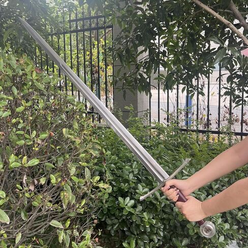 49" Medieval Western King Arthur Sword with Leather Sheath Sharp Full Tang Real,High Carbon Steel Two-Handed Long Sword in Kuwait