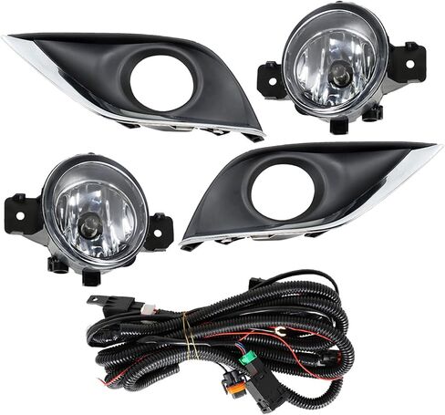 2Pcs Front Fog Lights Replacement for Nissan Versa 2015-2018 Clear Lens with Bulbs Switch NI2592122 NI2593122 in Saudi Arabia