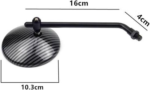 دراجة نارية مرآة جانبية 4 ''مرآة محدبة الرؤية الخلفية مرايا مستديرة 10 مللي متر للدراجات النارية سكوتر دراجة كهربائية-(فضية) in Kuwait