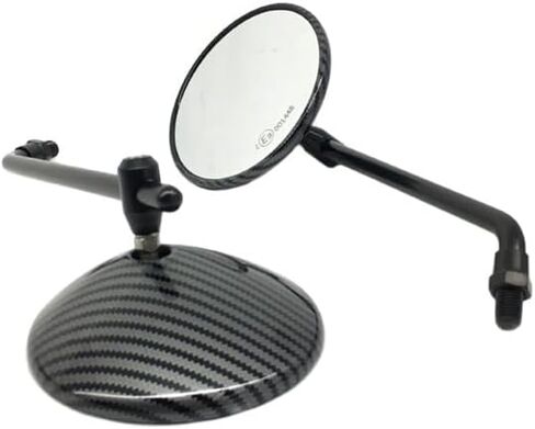 دراجة نارية مرآة جانبية 4 ''مرآة محدبة الرؤية الخلفية مرايا مستديرة 10 مللي متر للدراجات النارية سكوتر دراجة كهربائية-(فضية) in Kuwait