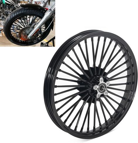 TOFR 17x3.5 Front Wheel Rim 17 inch Fat Spoke For Harley Heritage Softail Fat Boy Deluxe Deluxe Night Train Springer Classic Softail Standard Custom Gloss Black in Saudi Arabia