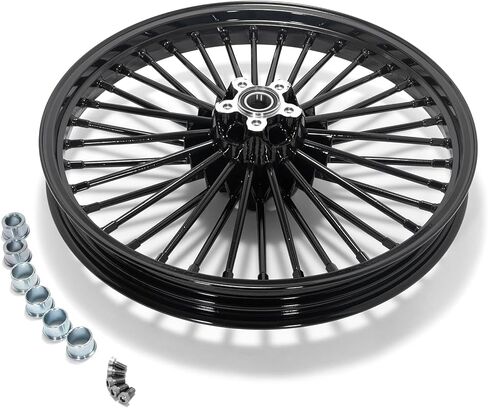 TOFR 17x3.5 Front Wheel Rim 17 inch Fat Spoke For Harley Heritage Softail Fat Boy Deluxe Deluxe Night Train Springer Classic Softail Standard Custom Gloss Black in Saudi Arabia
