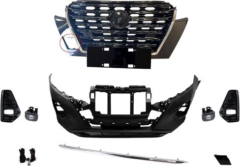 Kicks Front Bumper Cover Kit w/Grille & Molding Replacement For 2021 2022 2023 Niss-an Kicks - Full Bumper Set in Saudi Arabia