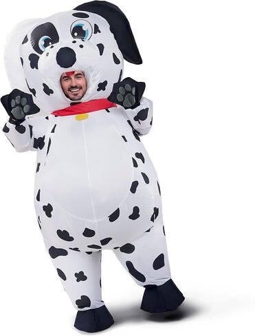 Spooktacular Creations Adult Inflatable Costume, Full Body Dalmatian Blow-up Outfit, Inflatable Puppy Suit for Themed Parties in Saudi Arabia