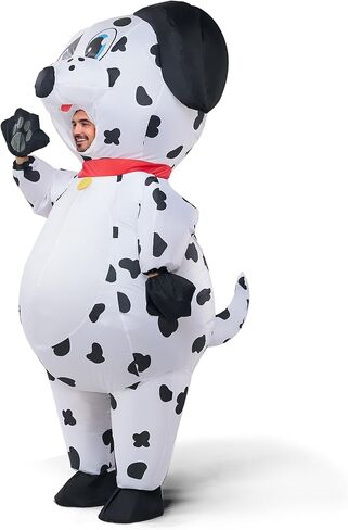 Spooktacular Creations Adult Inflatable Costume, Full Body Dalmatian Blow-up Outfit, Inflatable Puppy Suit for Themed Parties in Saudi Arabia