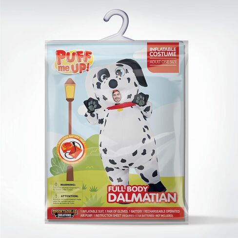 Spooktacular Creations Adult Inflatable Costume, Full Body Dalmatian Blow-up Outfit, Inflatable Puppy Suit for Themed Parties in Saudi Arabia
