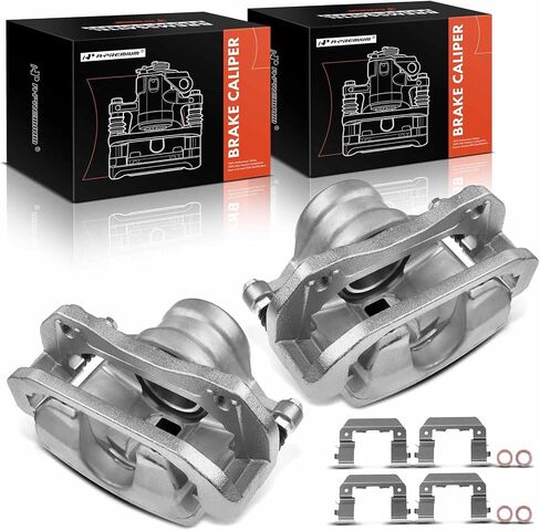 A-Premium Disc Brake Caliper Assembly with Bracket Compatible with Select Hyundai Models - Genesis 2009 2010 2011, V6 3.8L - Front Driver and Passenger Side, 2-PC Set in Saudi Arabia