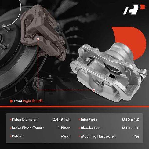 A-Premium Disc Brake Caliper Assembly with Bracket Compatible with Select Hyundai Models - Genesis 2009 2010 2011, V6 3.8L - Front Driver and Passenger Side, 2-PC Set in Saudi Arabia