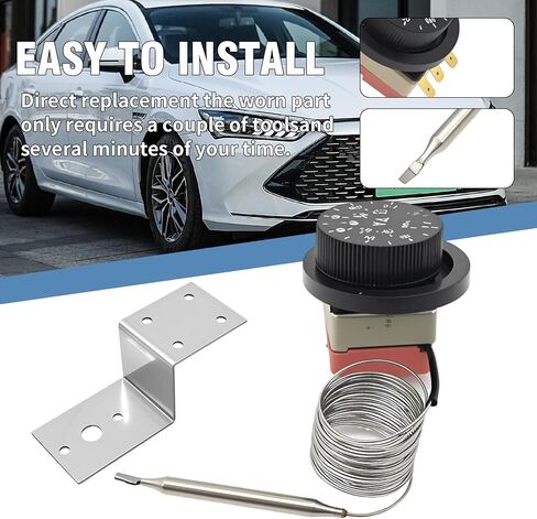 3-pin Adjustable Electric Cooling Fan Temperature Control Switch, Temperature Control Probe Sensor Kit, Replacement for Many Car Truck and RV Models in Saudi Arabia