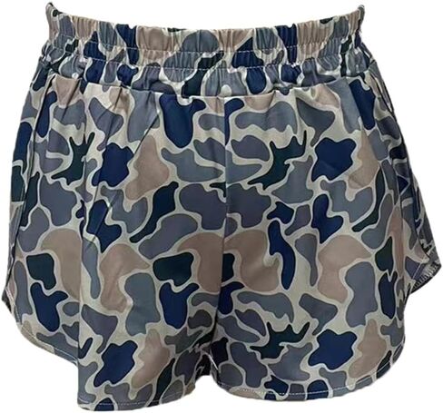 Camo Shorts Women Camouflage Graphic High Waisted Wide Leg Boxer Shorts Casual Summer Beach Short Pants in Saudi Arabia