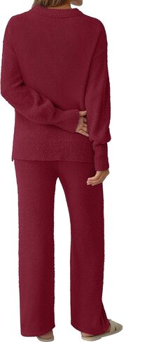 Women's 2 Piece Fuzzy Fleece Pajama Set Long Sleeve Fall Winter Pajamas Lounge Sets 2025 Trendy Pajamas in Kuwait