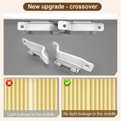 Heavy-Duty Aluminum Curtains Rail System, Silent Double Curtain Track Ceiling Mounted with Curtain crossover, Track for Bedroom, Living Room, Windows, Room Divider, Easy Install(White,3m(9.8ft)) in Saudi Arabia