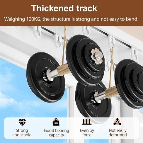 Heavy-Duty Aluminum Curtains Rail System, Silent Double Curtain Track Ceiling Mounted with Curtain crossover, Track for Bedroom, Living Room, Windows, Room Divider, Easy Install(White,3m(9.8ft)) in Saudi Arabia
