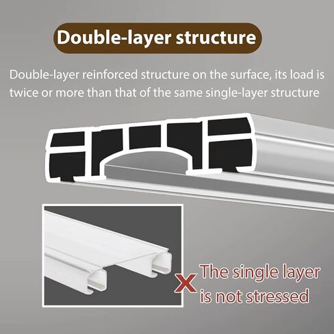 Heavy-Duty Aluminum Curtains Rail System, Silent Double Curtain Track Ceiling Mounted with Curtain crossover, Track for Bedroom, Living Room, Windows, Room Divider, Easy Install(White,3m(9.8ft)) in Saudi Arabia