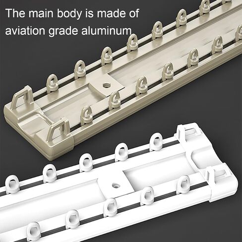 Heavy-Duty Aluminum Curtains Rail System, Silent Double Curtain Track Ceiling Mounted with Curtain crossover, Track for Bedroom, Living Room, Windows, Room Divider, Easy Install(White,3m(9.8ft)) in Saudi Arabia