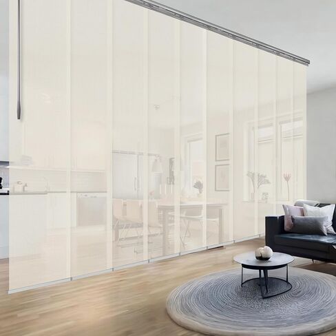 Web 10-Panel Double Rail Satin Nickel Panel Track Extendable 120"-218" W x 116" H, Panel Width 23.5" in Saudi Arabia