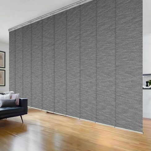 Pine 10-Panel Double Rail Satin Nickel Panel Track Extendable 120"-218" W x 116" H, Panel Width 23.5" in Saudi Arabia